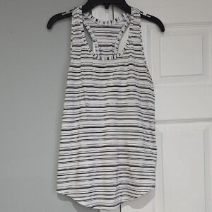 Lululemon Athletica Black and White Striped Tank Top